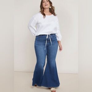Eloquii Classic Blue Classic Fit Bell Bottom Flare Leg Jeans Plus Size 20 NEW